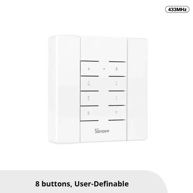 SONOFF RM433 R2 433MHz RF Remote Controller 8 Button Remote Control Paired With SONOFF TX Wall Switch RF Devices IFan04 D1 RFR2