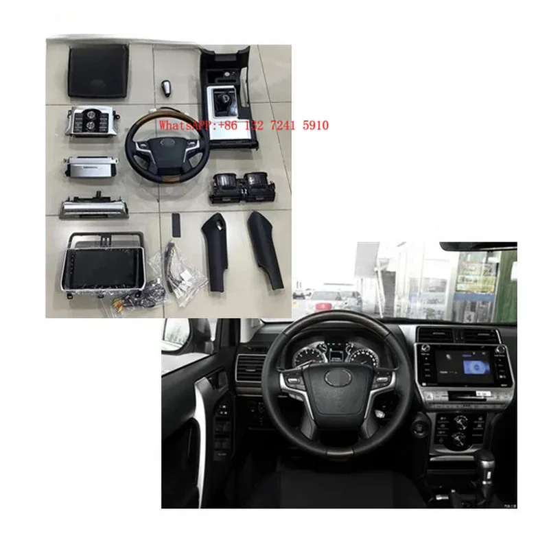 for Prado 2010-2017 Interior Upgrade to 2021  Look Steering Wheel Conversion Kit