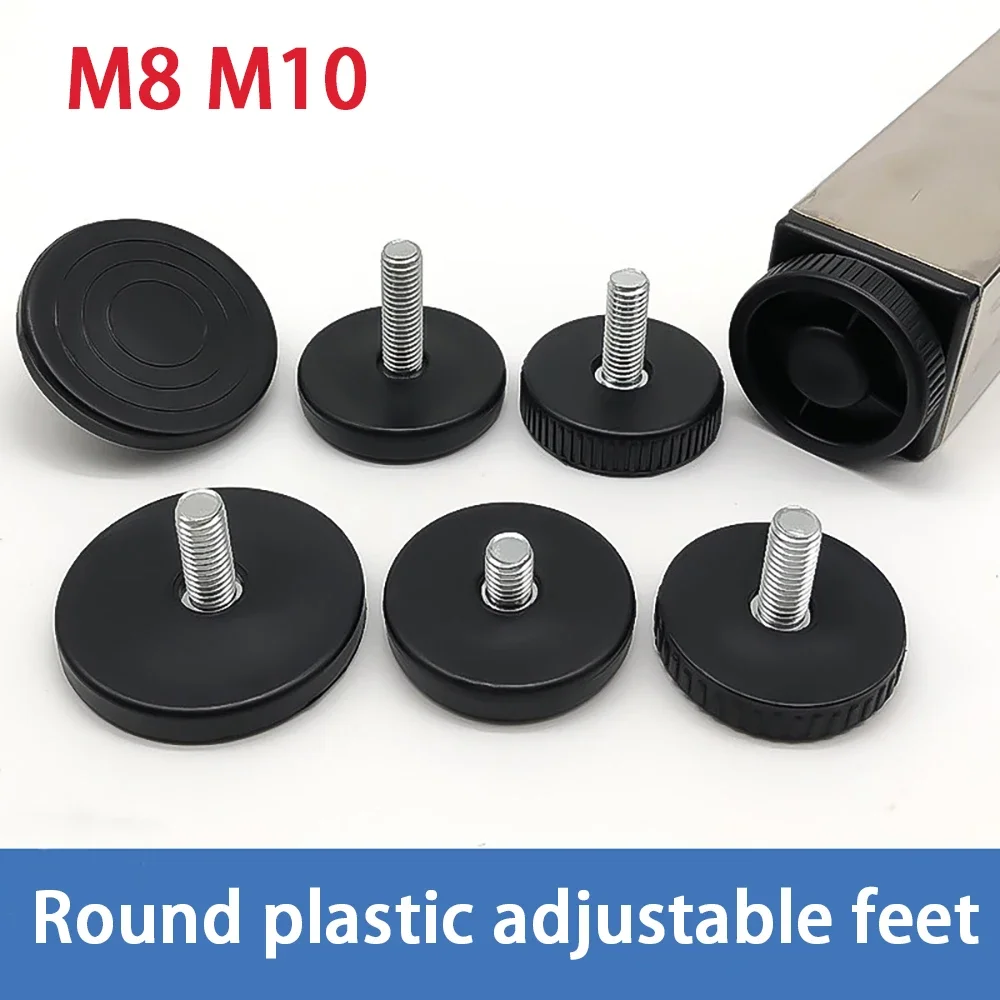 Long Grain Adjustable Foot M8M10 Plastic Foot Pad Table&Chair Balance Furniture Screw Anti Slip Adjustable Sofa Foot Support Leg