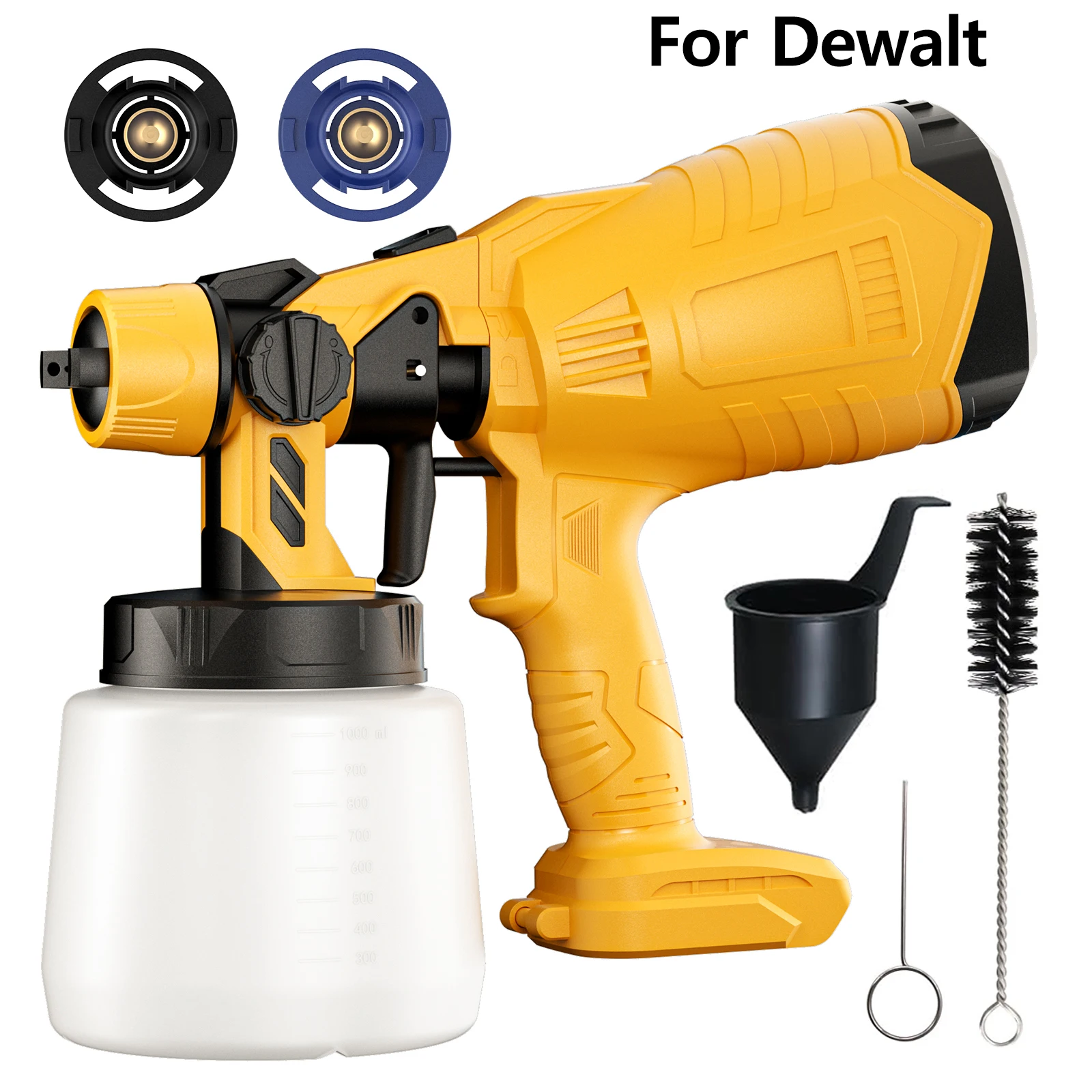 Cordless Paint Spraying Tools Paint Sprayer For Dewalt Dewalt20V Battery 1200ML Container, 3 Patterns for Fence, Cabinets Wall