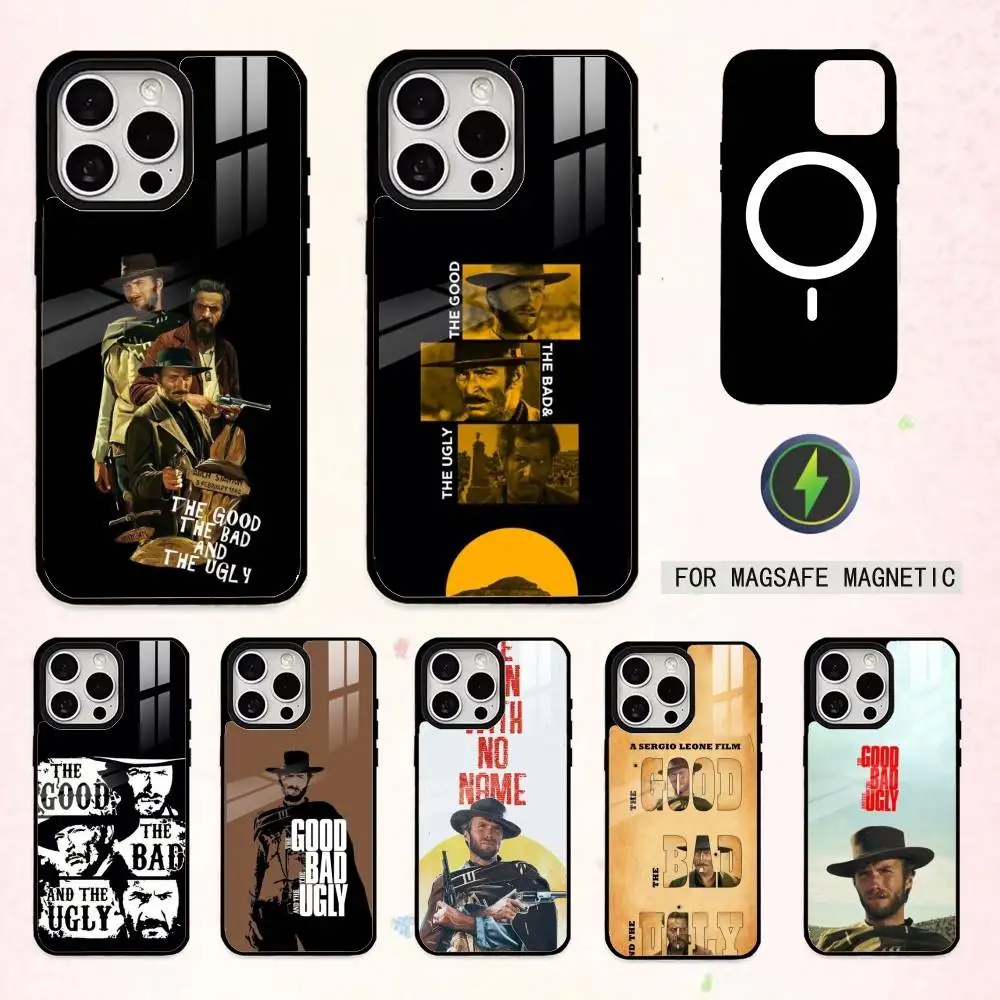 Capa de Celular O Bom, o Mau e o Vilão para iPhone 17, 16, 15, 14, 13, 12, 11 Plus, Pro Max Magnética para Carregamento Sem Fio MagSafe