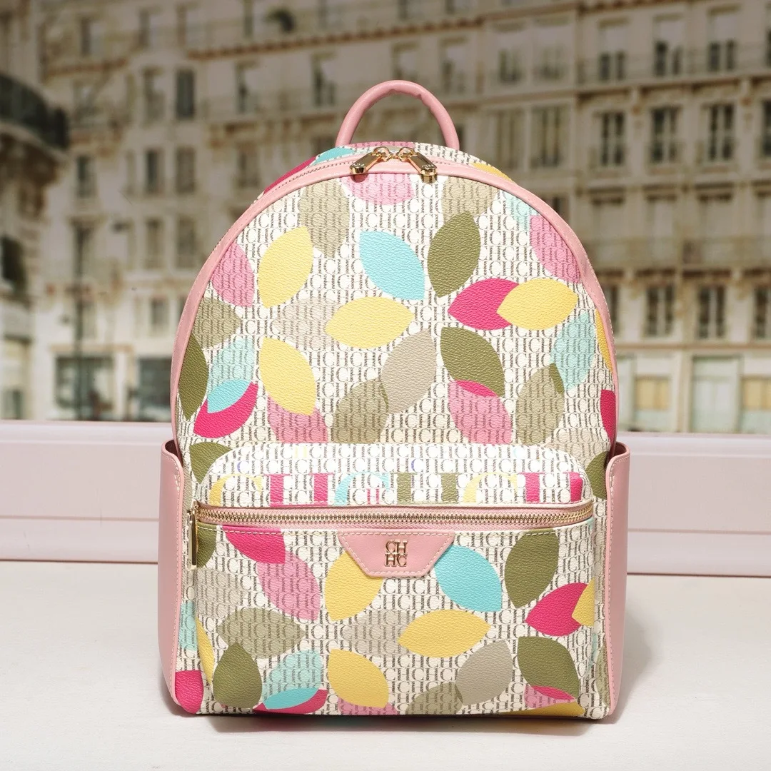 CH New Fashion Women's Backpack Unique Printed Design Women's Backpack Large Capacity Color Printed Travel Bag Women's Bag 2026