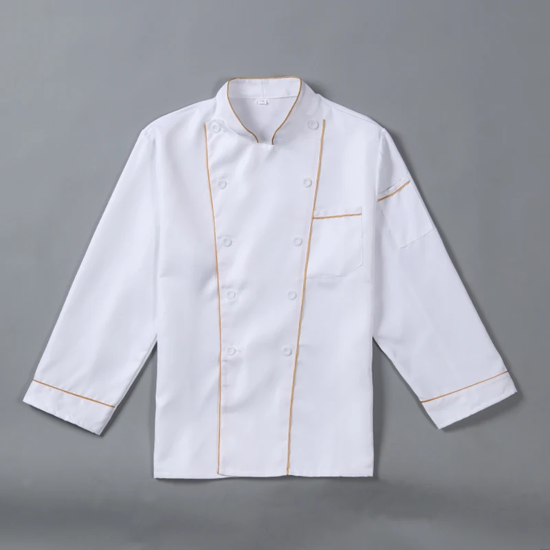 Chef Uniform Hotel ร้านอาหาร Canteen Kitchen เสื้อหลังเชฟ Uniform แขนยาว Breathable Men และผู้หญิง