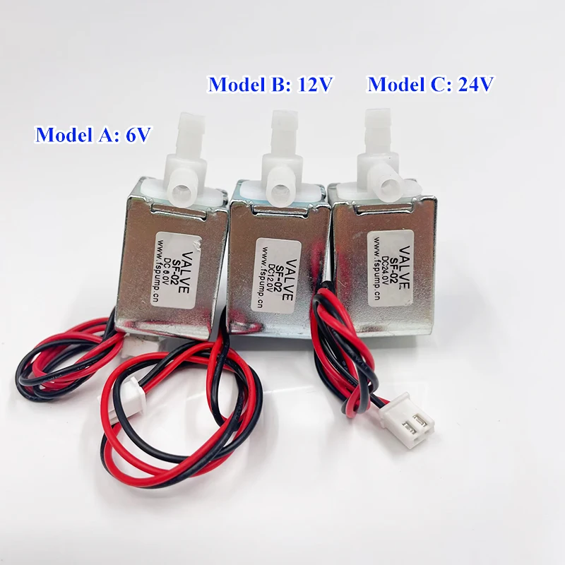 DC 6V/ 12V/ 24V Micro Mini Electric Solenoid Valve N/C Flow rate 7L/Min Normally Closed Water Air Valve Max Pressure 450 mmhg