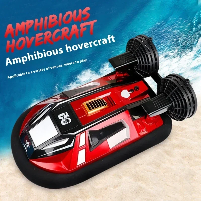 2.4g anfíbio hovercraft simulação de 4 vias lancha rc água de alta velocidade jogo de terra ideal para crianças interativo criança ao ar livre gif