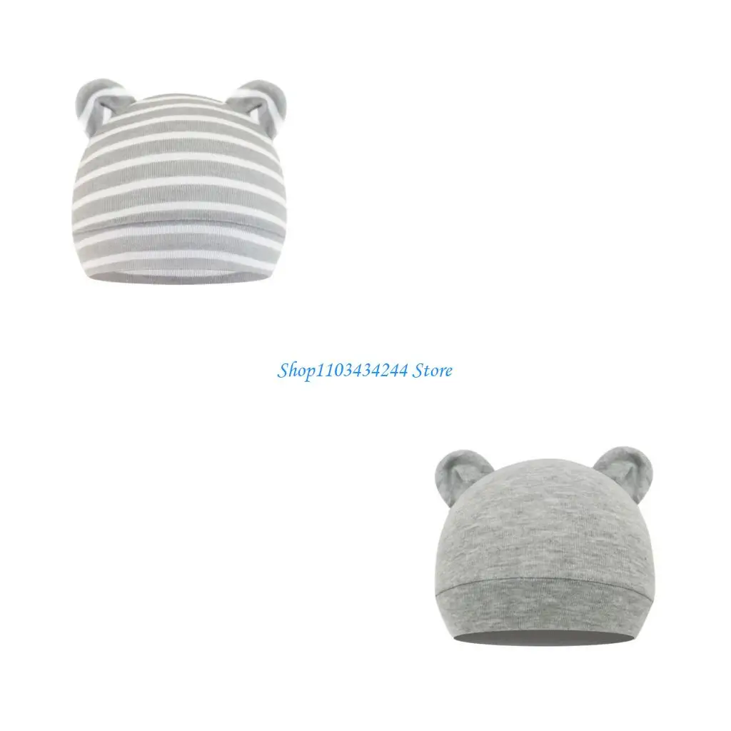 

Детские шапки унисекс, хлопковые шапки, милая теплая шапка с медведем для новорожденных