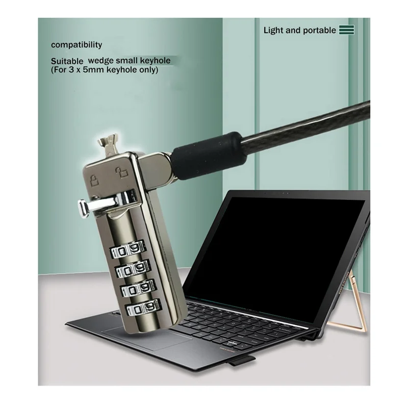 ABJF-2X قفل الكمبيوتر المحمول 7000 3X5mm ثقب المفتاح الصغير الكمبيوتر قفل مضاد للسرقة مناسبة لديل الغريبة الروح أكثر حرق