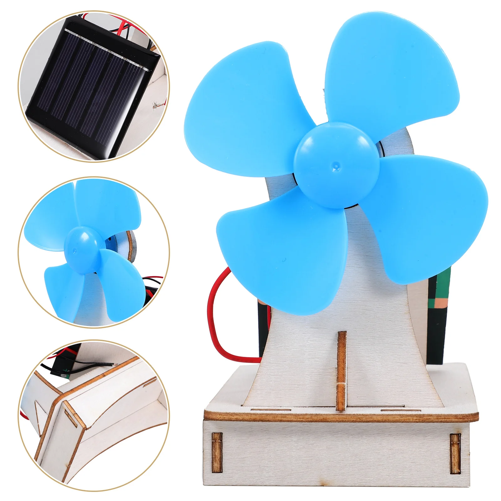 

DIY Solar Fan Kit Wooden Science Materials Package Kids Educational Toy Manual Assembly Fan Classroom Supplies Student Physics
