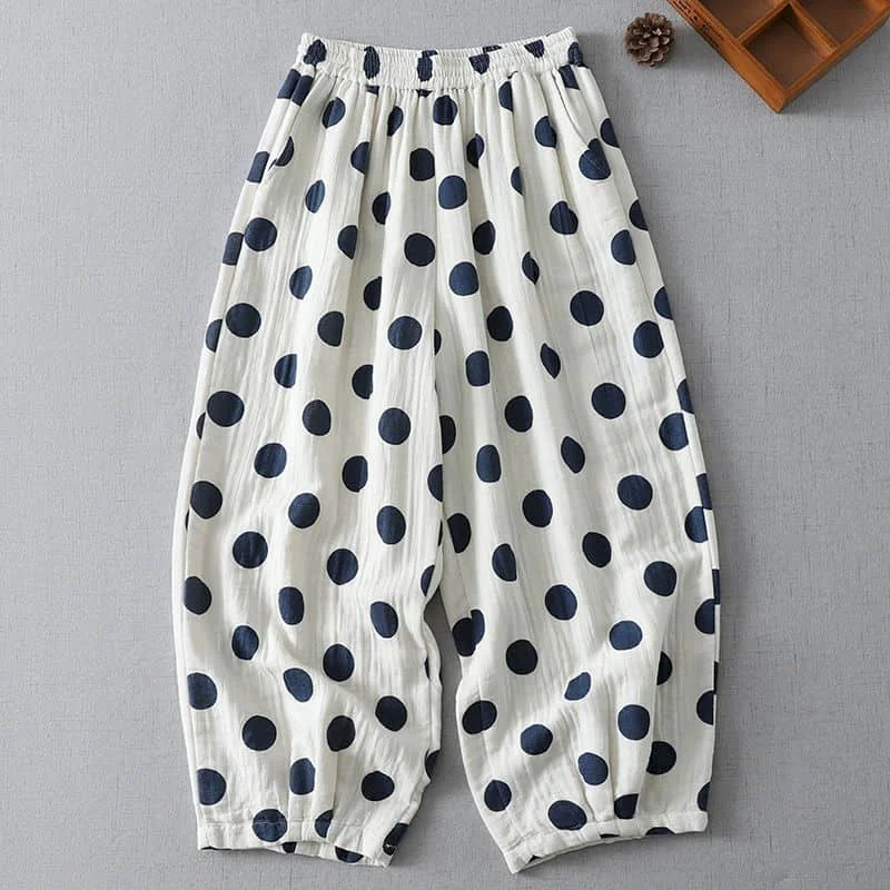 Harem Pants 2026 Summer Aesthetic Printed Elastic Waist Loose Vintage Casual Capri Pants Korean Style Streetwear Women Clothing