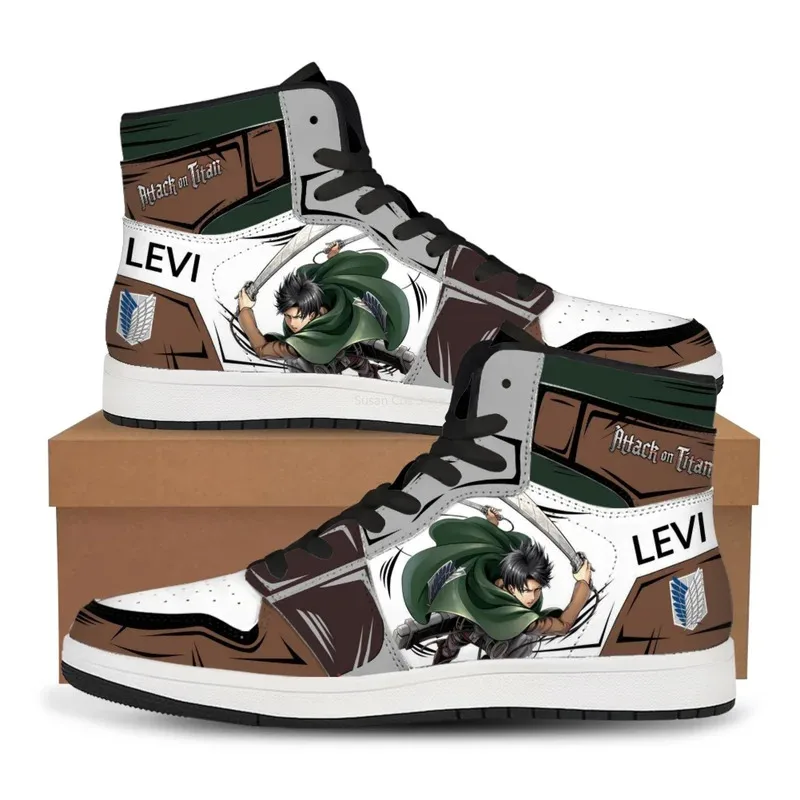 Captain Anime Levi Ackerman shoes Survey Corps Customized high-tops sneakers version hero comic style Cosplay Pure Titans jd;2