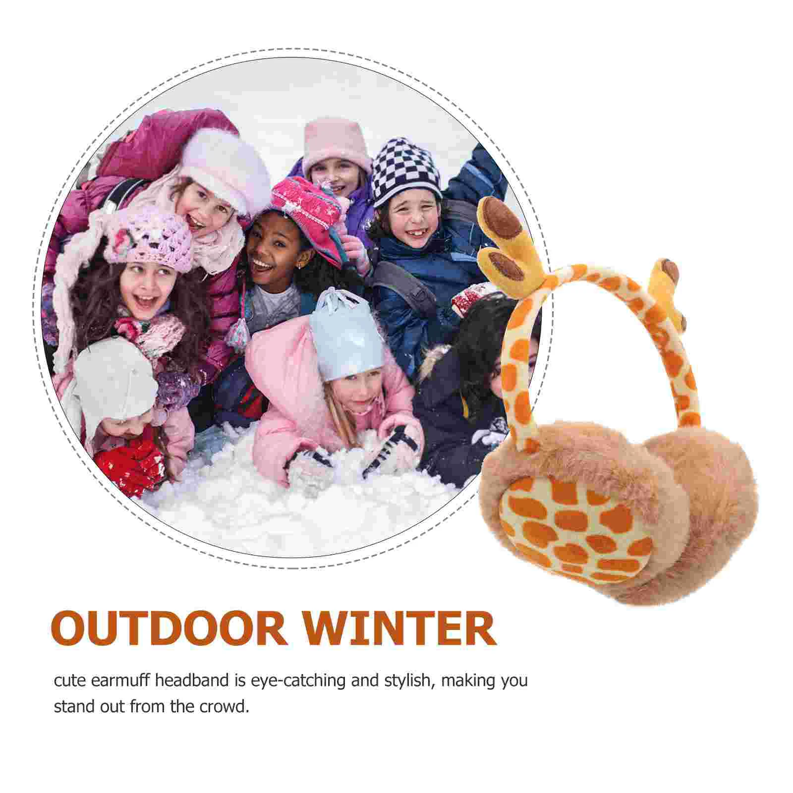 Funda de diadema de protección de invierno de felpa para niños para invierno niña esponjosa