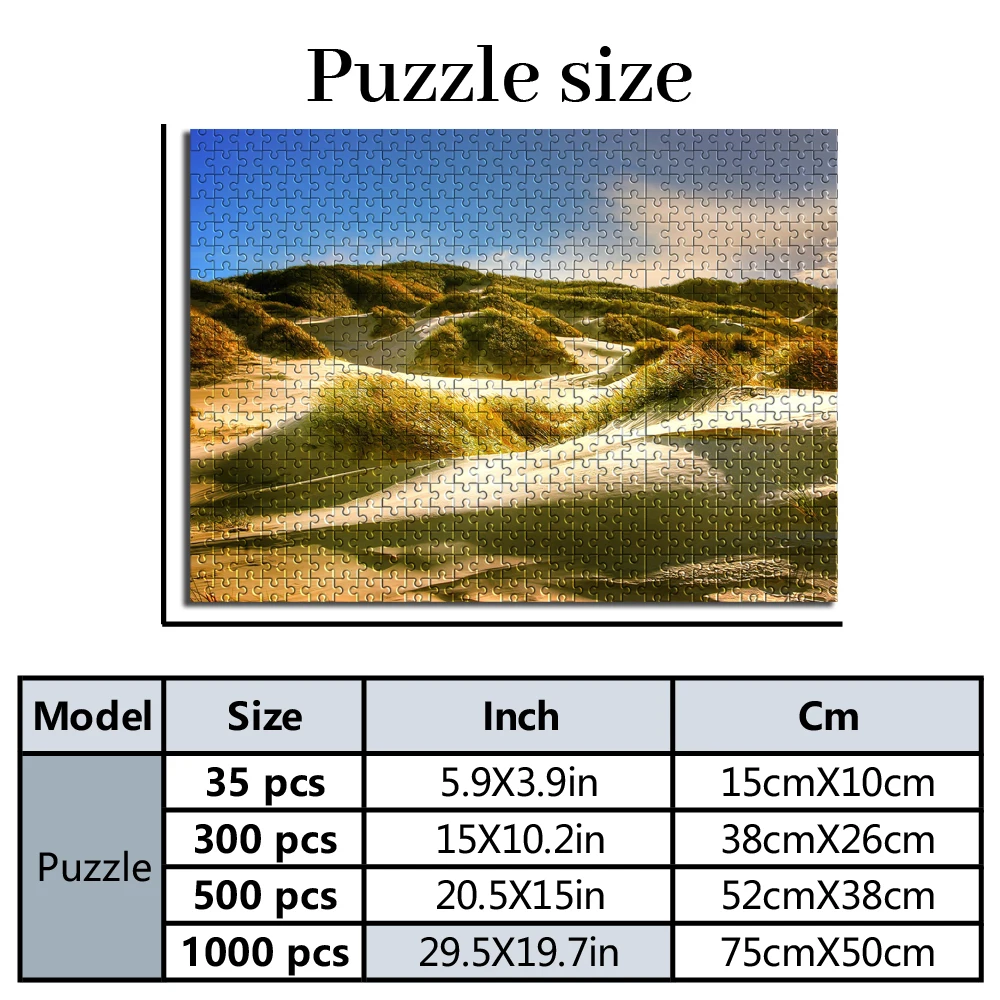Personalized Custom Photo Puzzle Customize Seaside Dune Vegetation Landscape Theme Puzzle Handmade Gifts