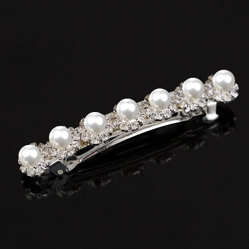 

European and American Fashion Minimalist Elegance Clip Spring Clip Exquisite Side Clip Pearl Hair Clip Hairpin