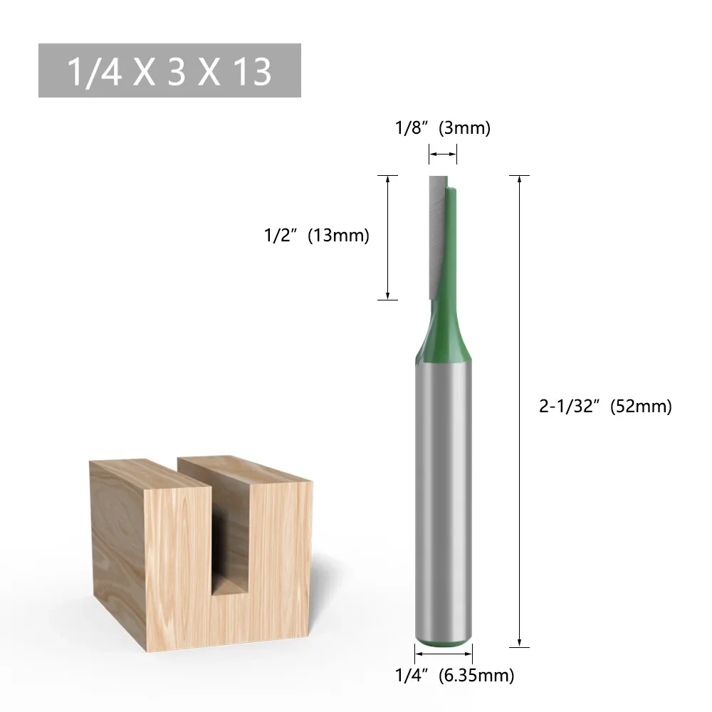 Фреза с прямым ножом и хвостовиком 1/4 дюйма, фреза с одной двойной канавкой для деревообработки, отделки, резьбы, Деревообрабатывающие инструменты