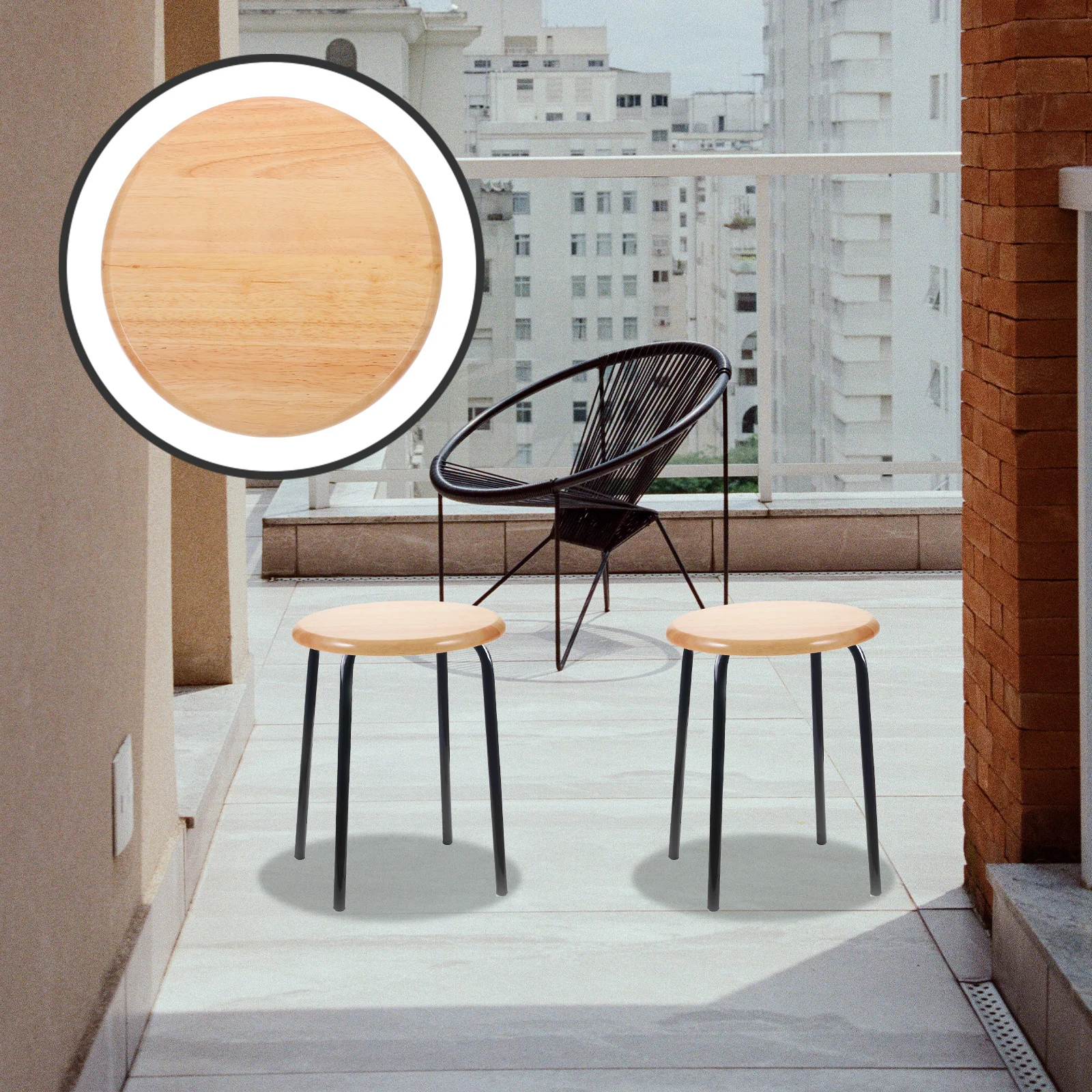 

Rubberwood Round Wooden Stool Seat Replacement Smooth Sanded Chair Seating Part Bar Stool Accessory Home Use