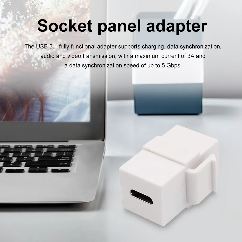 Keystone Jack USB 3.1 Type C Socket Cable Port Support Charging Data Synchronization for Wall Plate Outlet Panel