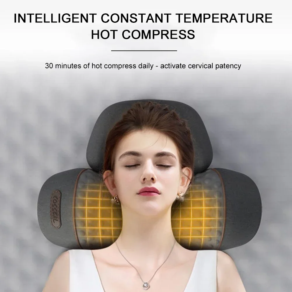 Electric Neck Massage Pillow Heated Vibrating-Shiatsu Masager for Pain Relief Cervical Orthopedic Pillow