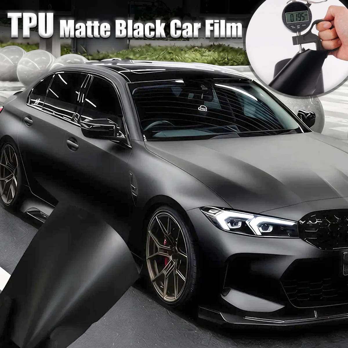 

Матовый черный PPF ТПУ 7,5 мил, самовосстанавливающаяся, устойчивая к царапинам, неклейкая защитная пленка для краски кузова автомобиля, наклейка для изменения цвета