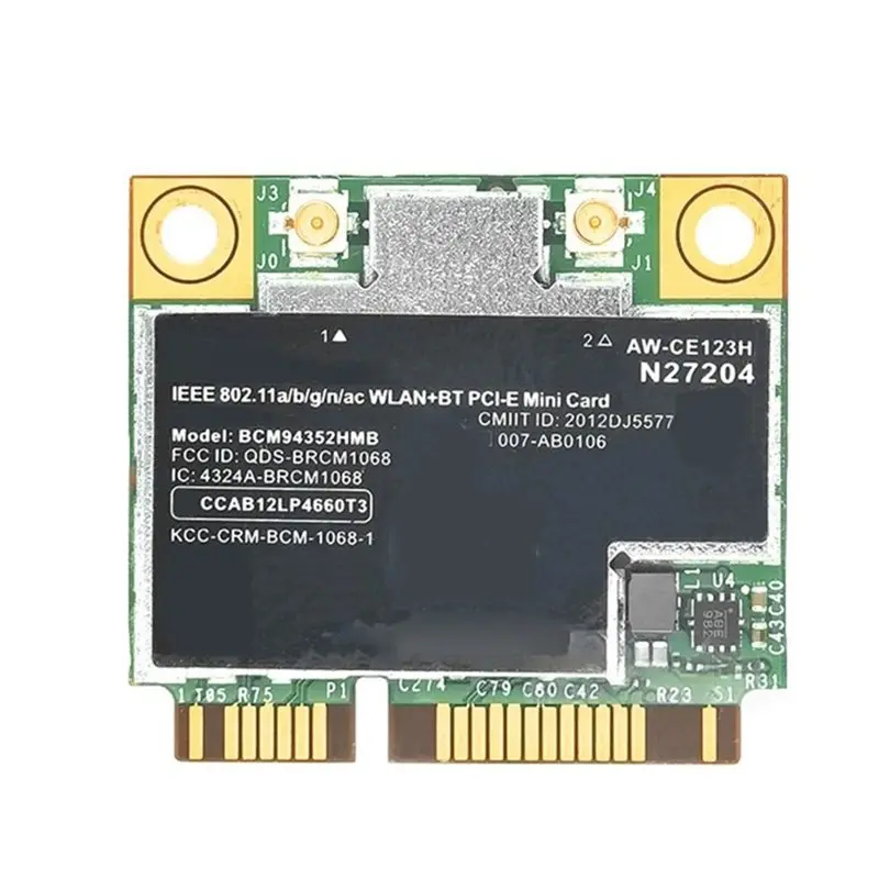 YSS-Bluetooth 4.0 2.4G/5G Dual Band Wireless Card AW-CE123H BCM94352HMB Mini Pcie Internal Network Adapter