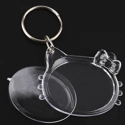 100Pcs Sabnormity Stijlen Transparant Blank Acryl Insert Foto Fotolijst Sleutelring Diy Split Ring Gift
