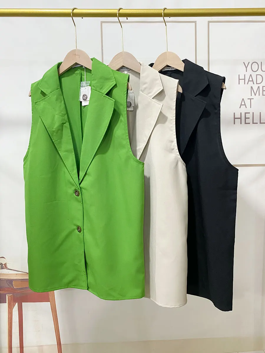 

Женский модный жилет Ele Midi Svel с пуговицами, из полиэстера, цветной, в стиле кэжуал, верхняя одежда