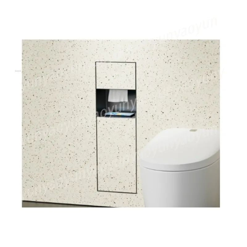 Home Improvement Bathroom Hidden Stainless Steel Trash Can Embedded Niche Tissue Box Next To Bathroom Toilet