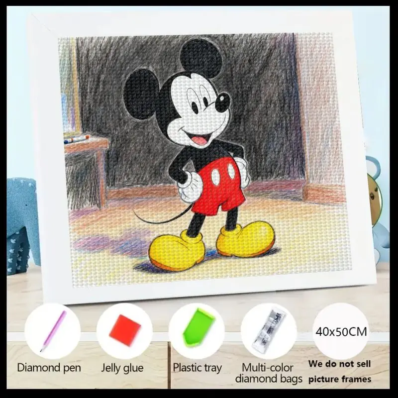 

1 шт., набор для рисования 5D с Микки Маусом, сделай сам, полная дрель, круглый кристалл, стразы, алмазный рисунок для взрослых и детей, классический мультфильм