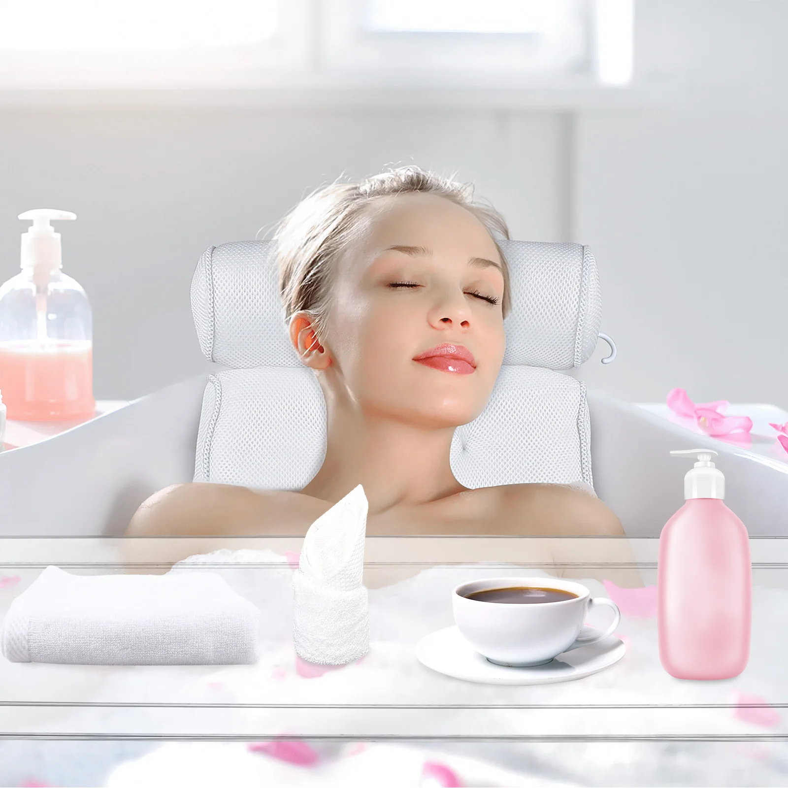 

Clear&Gold Bathtub Tray(Stylish&Versatile) - Elegant Clear+Gold Color&Sleek Surface(Full Sophistication), Smooth Surface&Soap