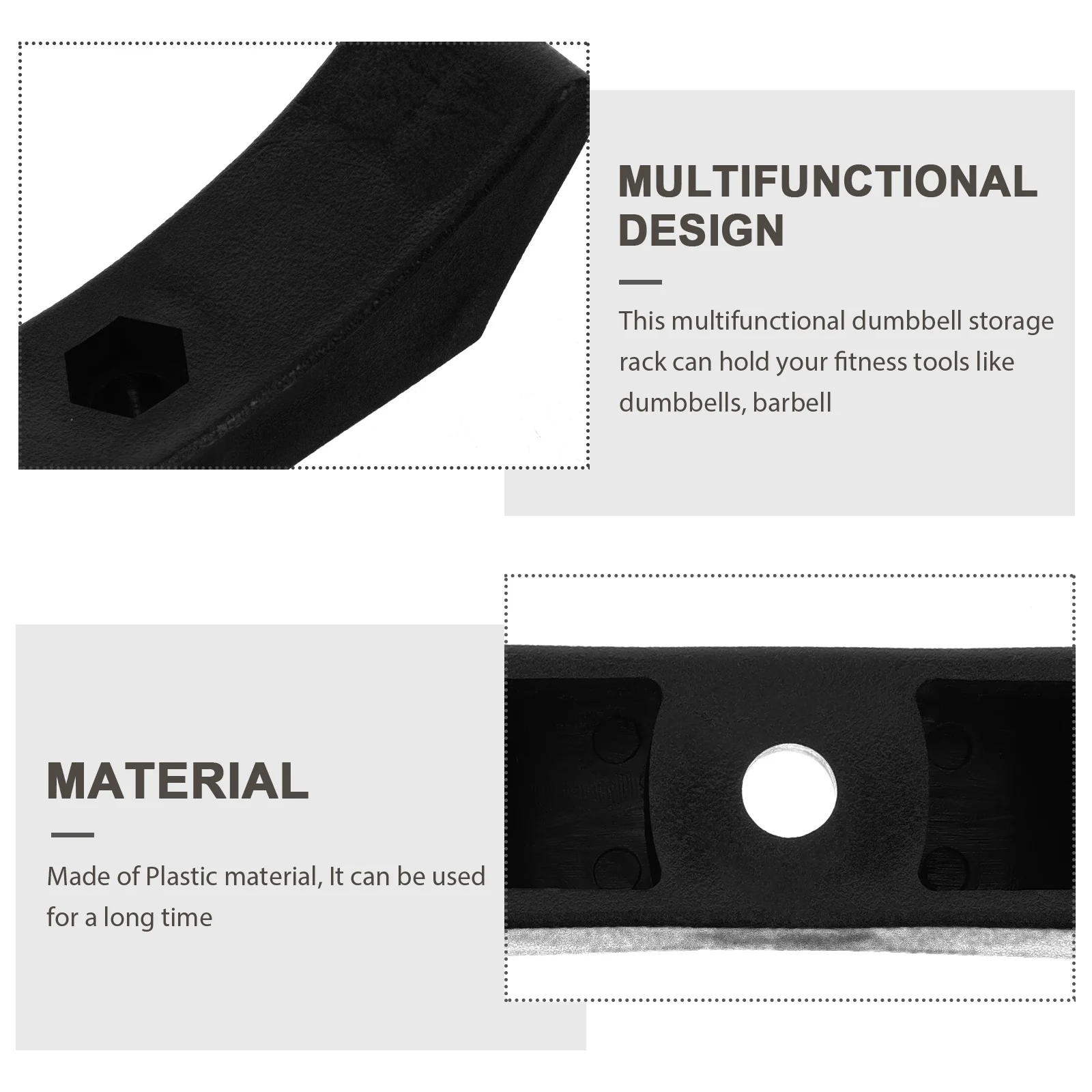 

2pcs Dumbbell Storage Rack Thickened Plastic Weight Stand For Dumbbells Barbell Holder Anti-Slip Fitness Equipment Organizer