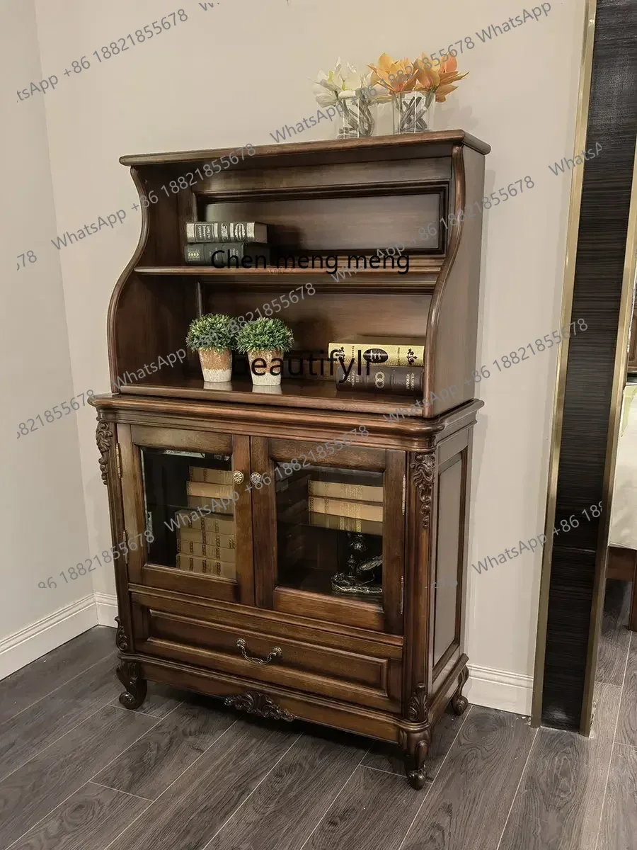 

182C Black Walnut Double Door Wine Cooler All Solid Wood Locker American Dining Room/Living Room Logs