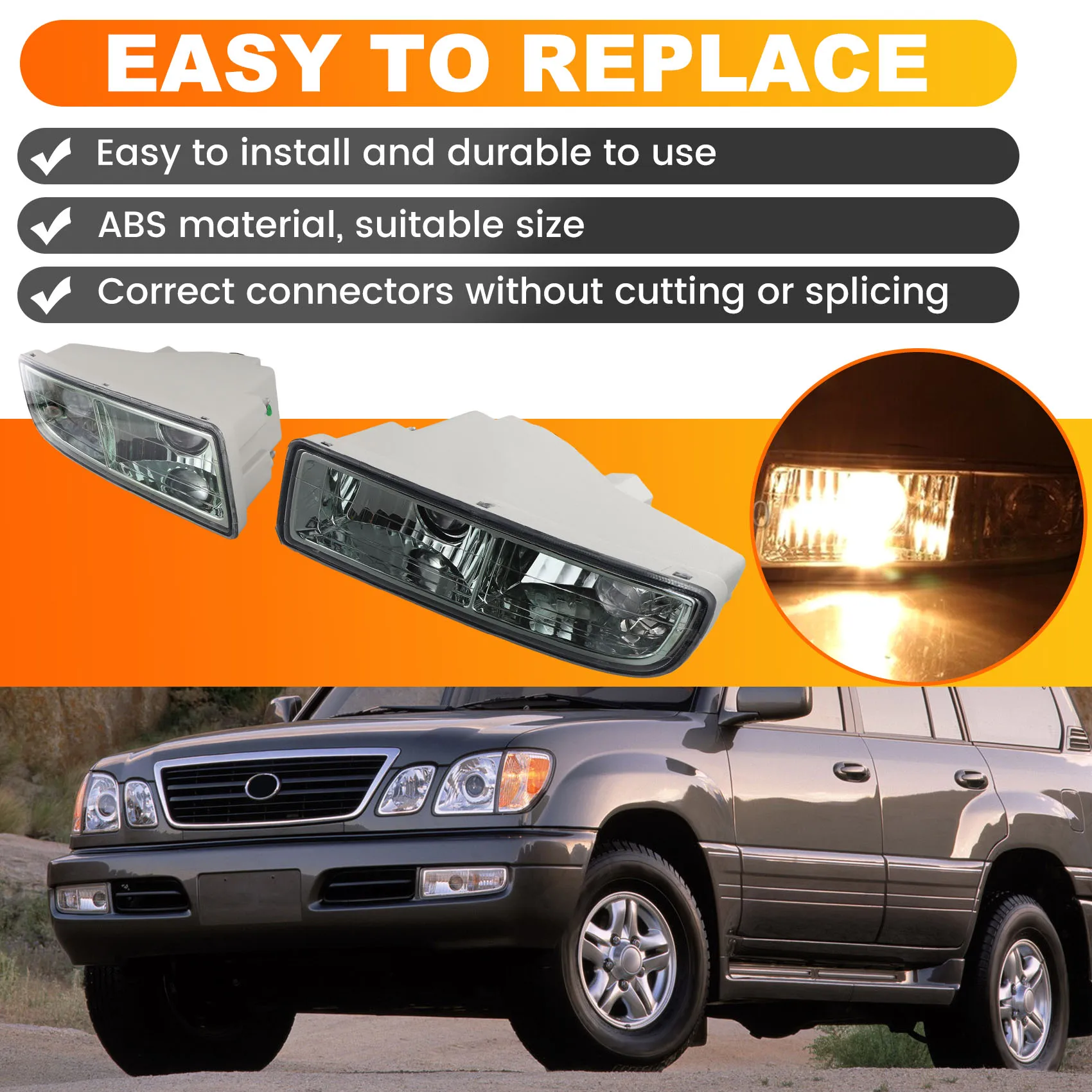 

Front Bumper Fog Ligh 81040-60040 81030-60040 For LEXUS LX470 1998 - 2007 Car Indicator Accessories-AD39