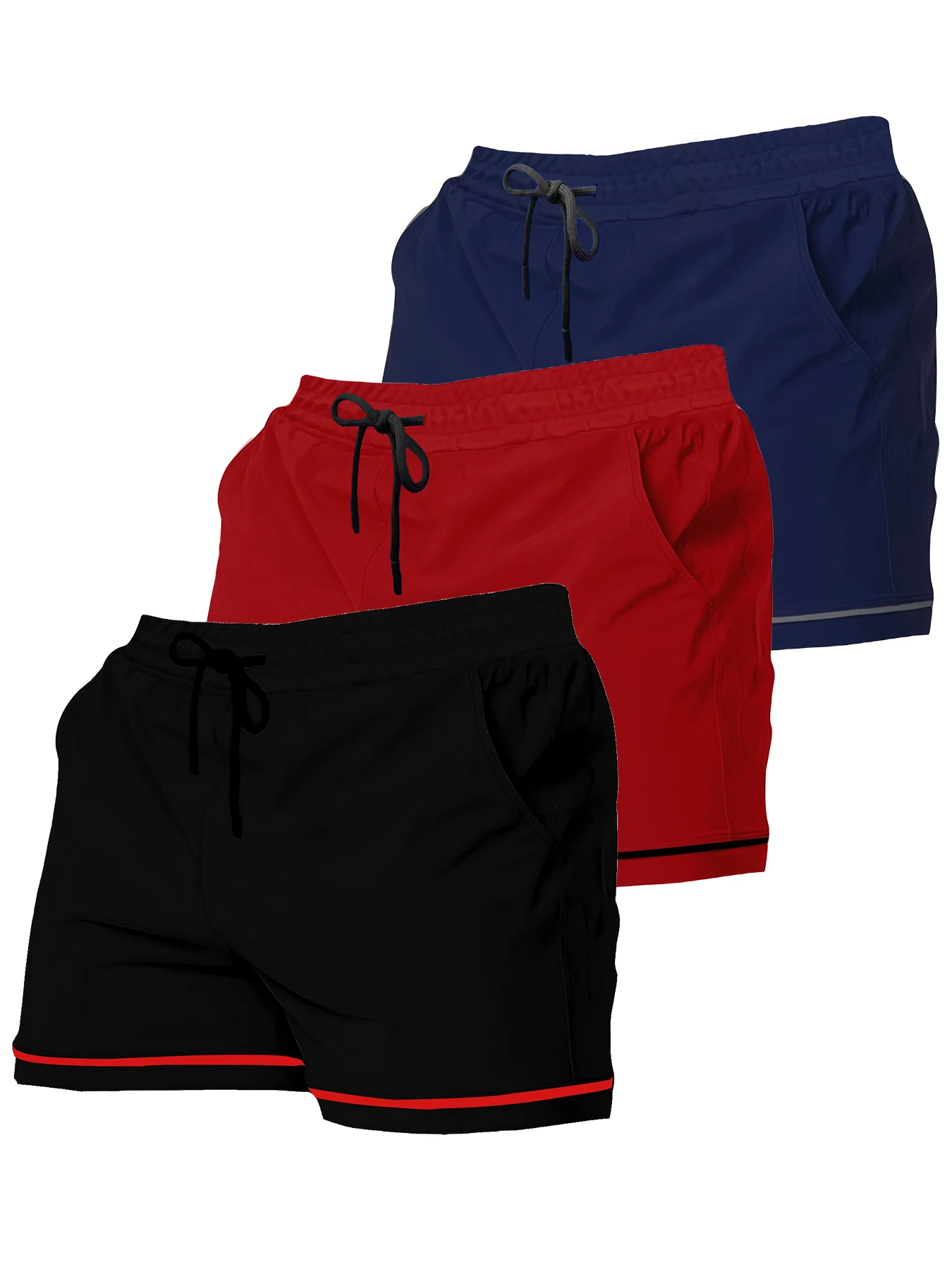 Pantalones cortos de fitness para hombre, secado rápido, deportes de baloncesto, correr, entrenamiento, ocio de playa al aire libre, tres piezas, Europeo, nuevo