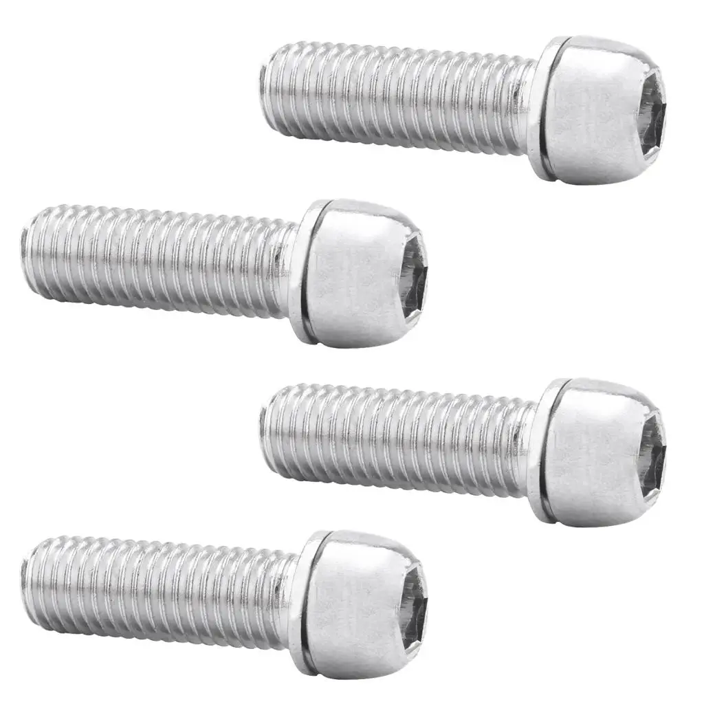 4-6pack 4Pcs Stem Screws Water Bottle Cage Bolts Socket Screws Silver M7