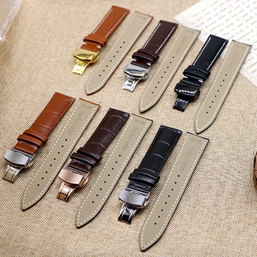 

18 Mm Watch Band Strap Straps Butterfly Buckle Stylish Watchband for Men Man