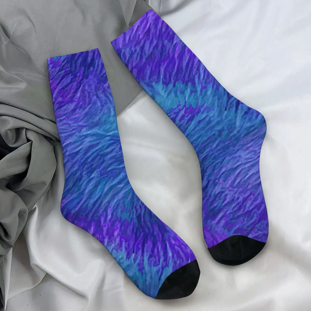 

Purple Feather Socks Animal Skin Fashion Stockings Men Medium Soft Climbing Socks Winter Design Anti Skid Socks