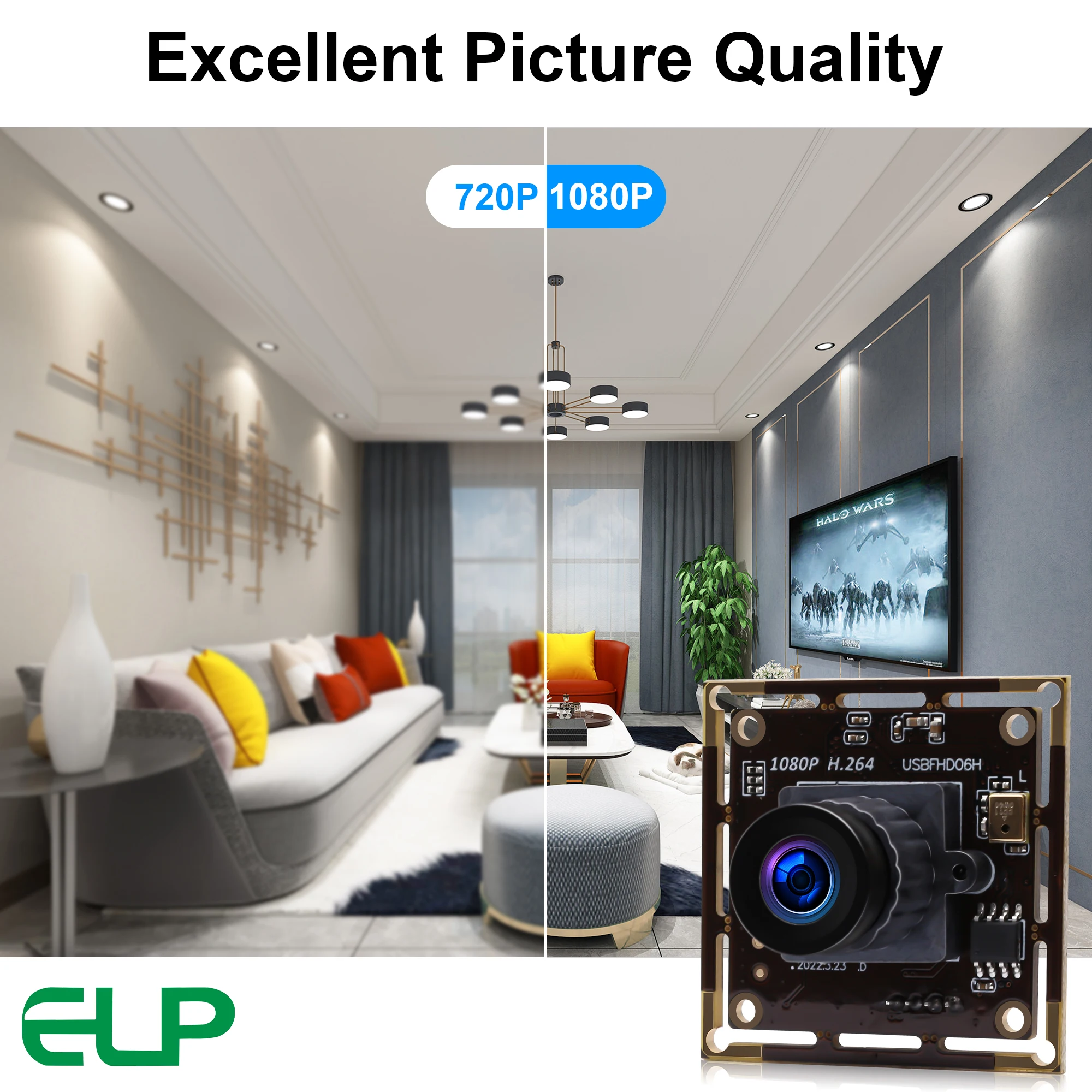 ELP 2MP IMX323 Low Light USB Camera Module HD 1080P H.264 30fps Mini Video Camera With Audio Microphone For Video Conference