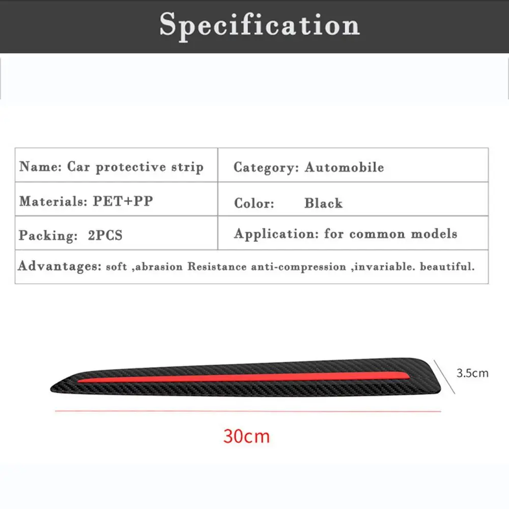 ألياف الكربون حماية السيارات الزخرفية صفر تعديل المضادة للخدش ملصقات الوفير حافة حشوات للزوايا شريط تزيين السيارة