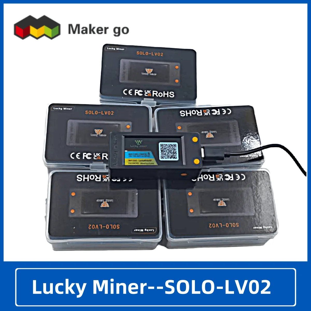 

BTC Bitcoin Lucky Miner SOLO-LV02 Crypto Solo Lottery Nerdminer ЖК-дисплей с корпусом