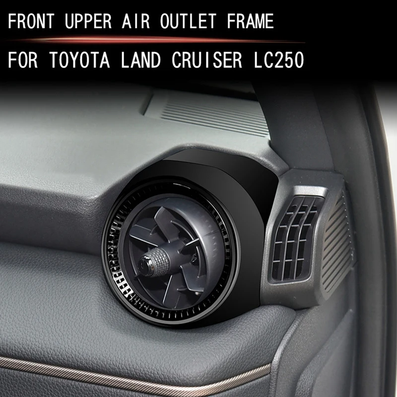 Car Dashboard Air Conditioning Outlet Trim Frame For Toyota Prado LC250 2024 Air Outlet Frame Sticker Bright Black