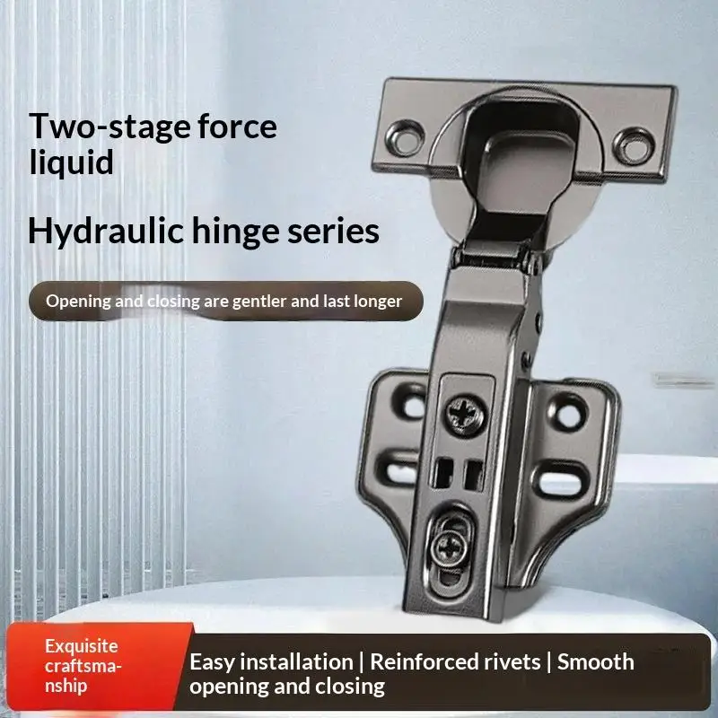 Cabinet Door Hinges Hydraulic Soft Close Cold-Rolled Steel No Slamming Damper for Home Bathroom Cupboard Wardrobe Repair