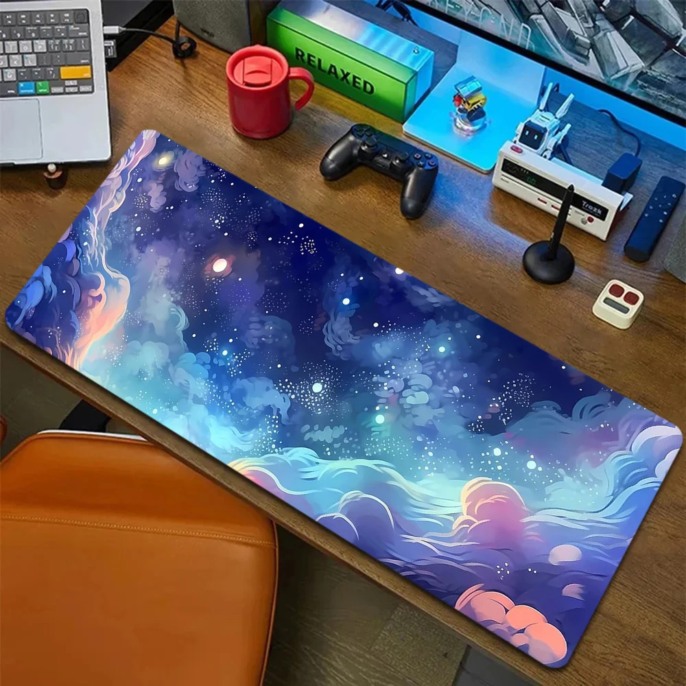 High-quality black cool gamer mouse pad e-sports non-slip wear-resistant keyboard table mat rubber base suitable for office use