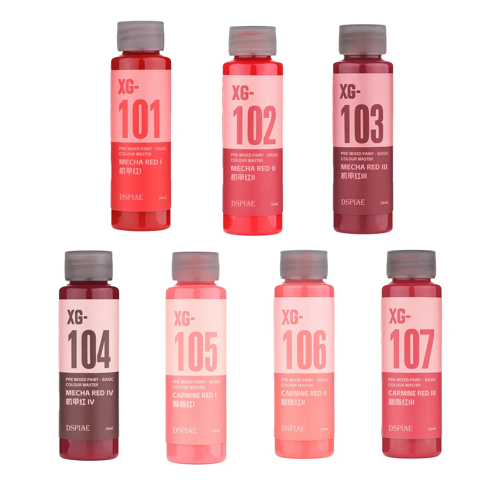 DSPIAE XG Serie Vorgemischte Wasserbasierte Farbe Basisfarbe Master Sprühfarbe Handbemaltes Modellbausatz-Pigment für Hobby DIY 50ML – Detail 8