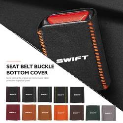 Suede Car Seat Belt Base Buckle Protector Cover Accessories For Suzuki Swift Sport zc33s zc31s zc72s 2022 2020-2005