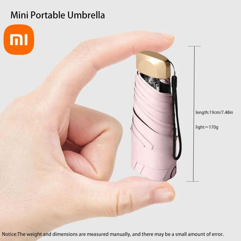 Ombrello da sole Xiaomi protezione UV per esterni Mini ombrello pieghevole a cinque pieghe ultraleggero ombrello parasole portatile in tinta unita