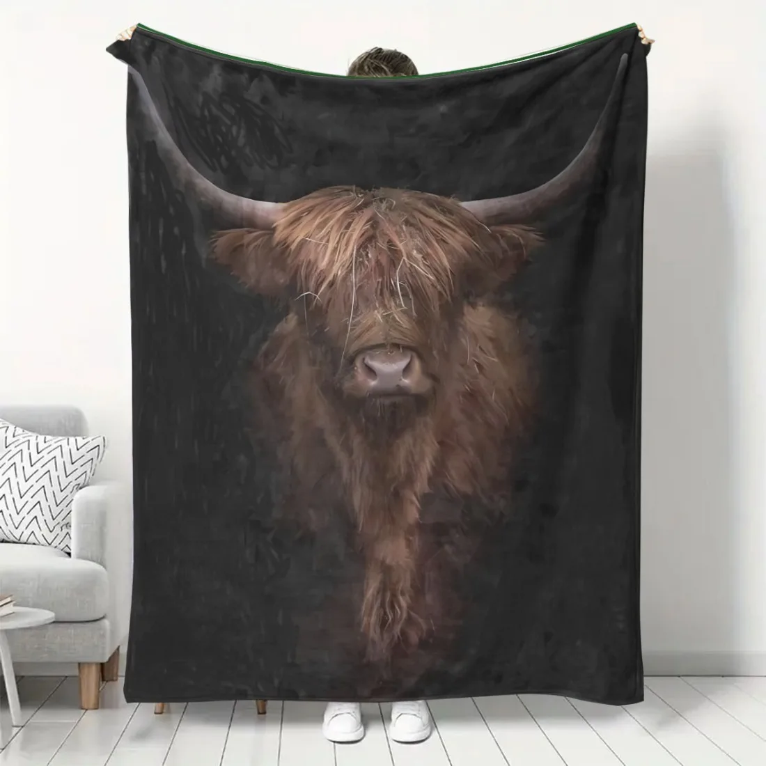 1pec-highland-vaca-tematico-flanela-cobertor-extra-macio-quente-pelucia-flanela-cobertor-perfeito-para-cama-sofa-sala-de-estar-espaco-acampamento