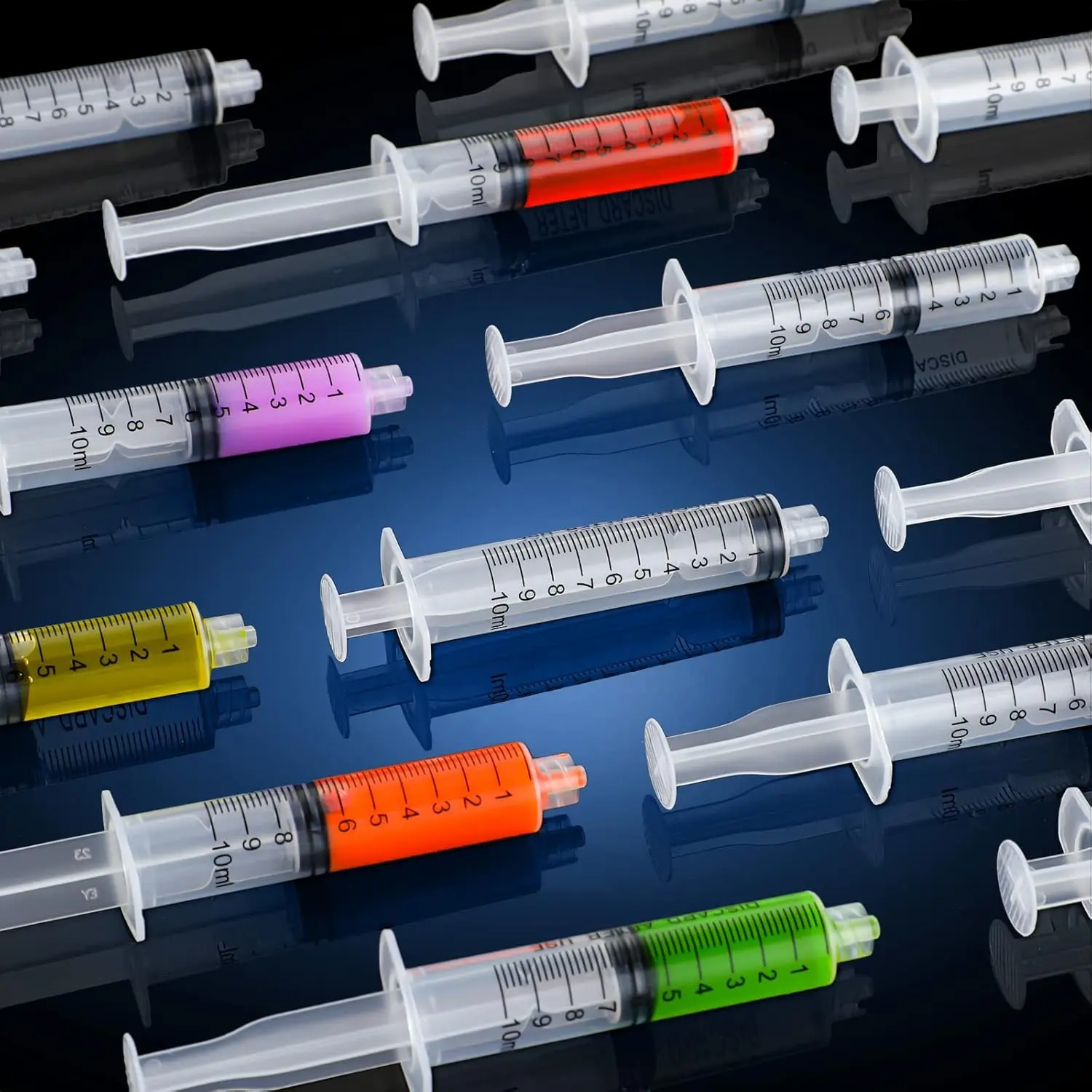 

100pcs 10ml Sterile Luer Lock Plastic Syringes, Individually Wrapped, for Lab, Liquid Transfer, Measurement - High Precision