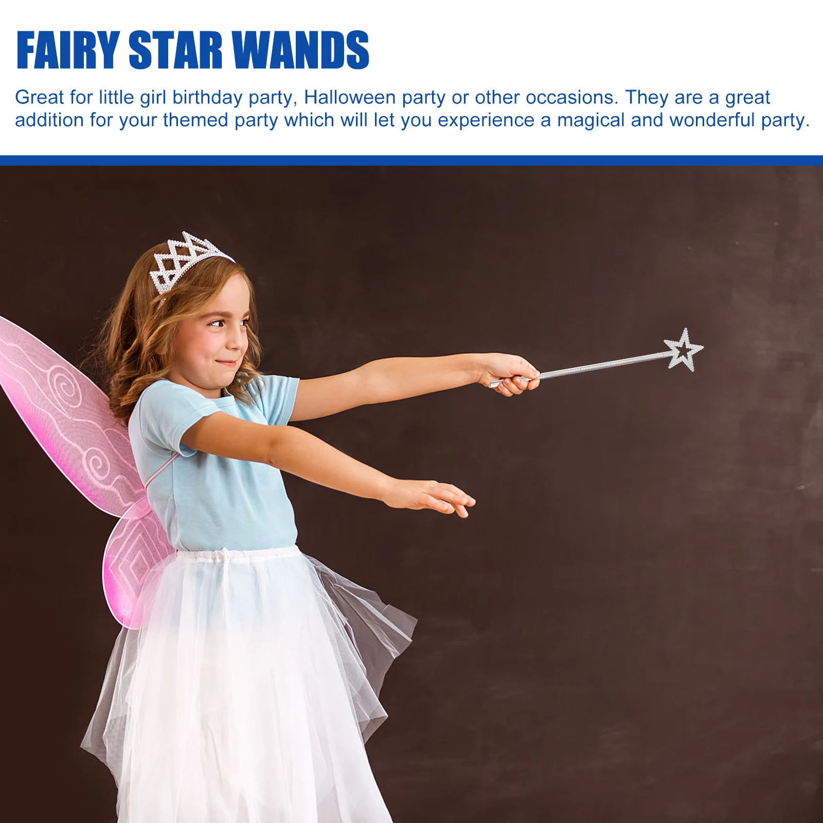 

1Pcs Star Shaped Five Point Fairy Wand Party Favor Gift for Birthday Celebration Silver Tone Decoration