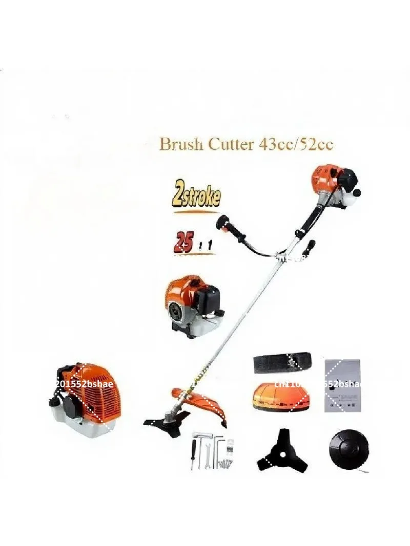 52cc 1.7kW Side Mount Brush Cutter for Lawn Mowing and Weeding, High Power Gas Trimmer