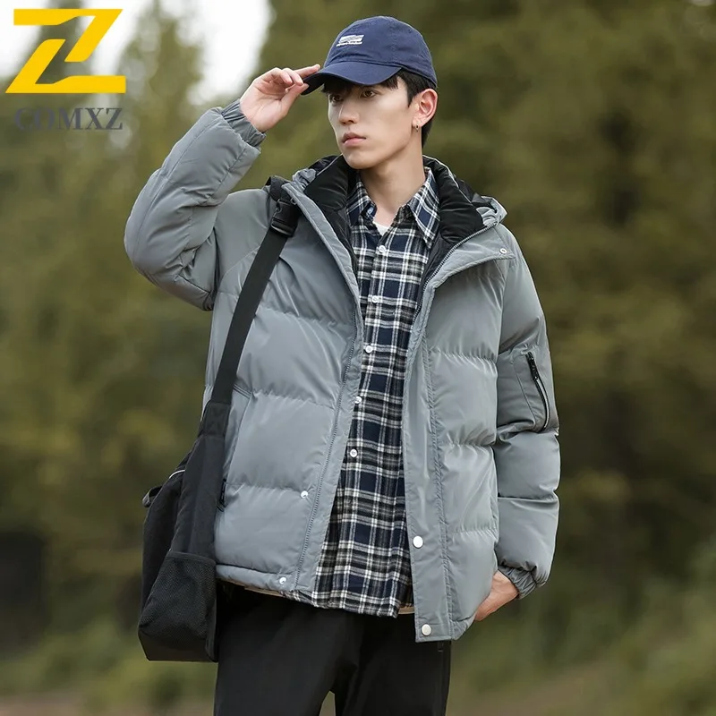 

Men's American Style Hooded Jacket Thermal Cotton-Padded Coat Waterproof Windproof Winter Parka Thickened Outdoor Streetwear