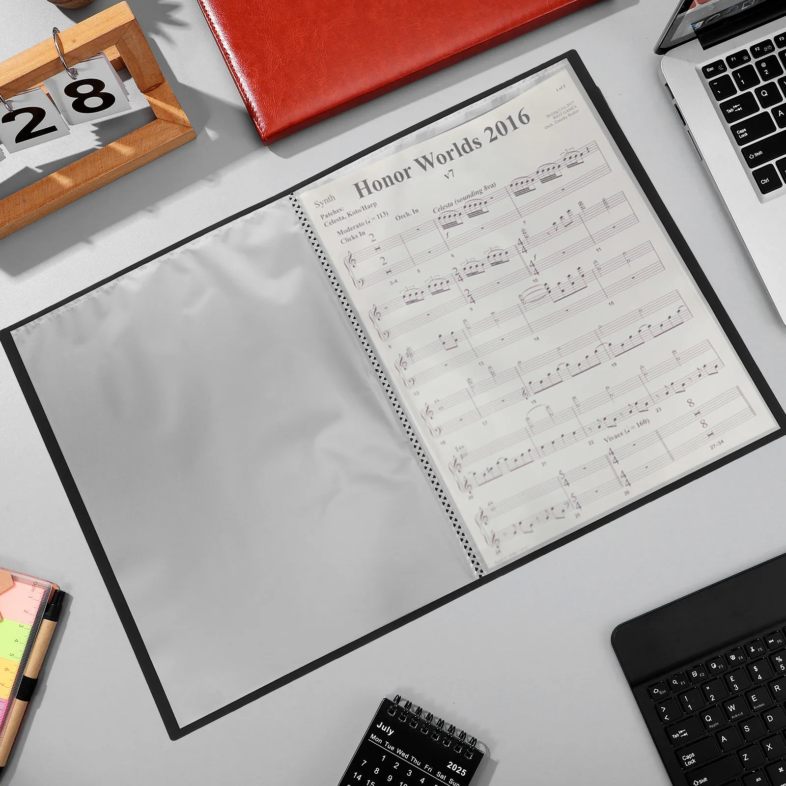 

Black Presentation Book 20 Pockets Clear Sleeves Document Organizer Music Sheet Storage Portfolio Binder for Document Protection